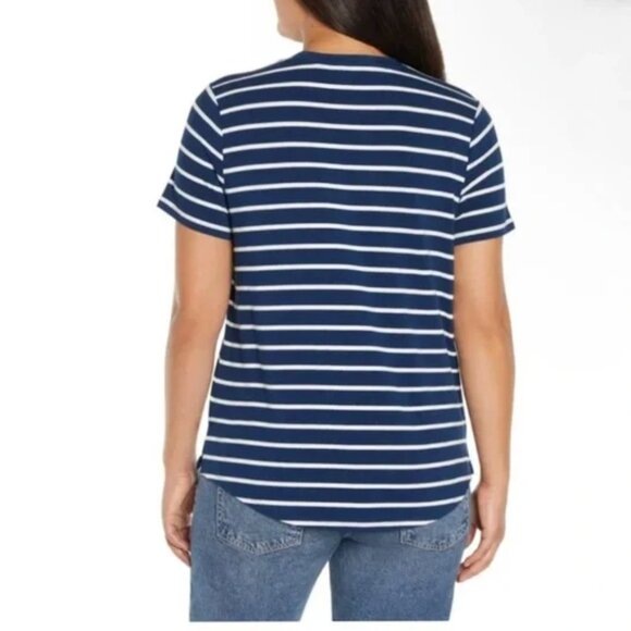 GAP Women's Short Sleeve V-Neck Striped Top Size XLarge NEW - Picture 3 of 16